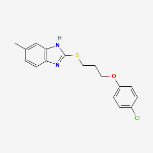 molecular formula C17H17ClN2OS B11413169 2-{[3-(4-chlorophenoxy)propyl]sulfanyl}-5-methyl-1H-benzimidazole 