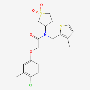 2-(4-chloro-3-methylphenoxy)-N-(1,1-dioxidotetrahydrothiophen-3-yl)-N-[(3-methylthiophen-2-yl)methyl]acetamide