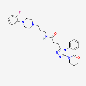 N-{3-[4-(2-fluorophenyl)piperazin-1-yl]propyl}-3-[4-(2-methylpropyl)-5-oxo-4H,5H-[1,2,4]triazolo[4,3-a]quinazolin-1-yl]propanamide