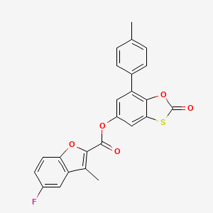 7-(4-Methylphenyl)-2-oxo-1,3-benzoxathiol-5-yl 5-fluoro-3-methyl-1-benzofuran-2-carboxylate