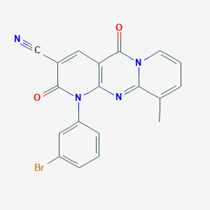 molecular formula C19H11BrN4O2 B11413230 7-(3-bromophenyl)-11-methyl-2,6-dioxo-1,7,9-triazatricyclo[8.4.0.03,8]tetradeca-3(8),4,9,11,13-pentaene-5-carbonitrile 