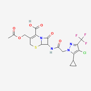 3-[(acetyloxy)methyl]-7-({[4-chloro-5-cyclopropyl-3-(trifluoromethyl)-1H-pyrazol-1-yl]acetyl}amino)-8-oxo-5-thia-1-azabicyclo[4.2.0]oct-2-ene-2-carboxylic acid