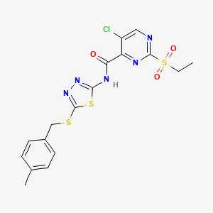 5-chloro-2-(ethylsulfonyl)-N-{5-[(4-methylbenzyl)sulfanyl]-1,3,4-thiadiazol-2-yl}pyrimidine-4-carboxamide