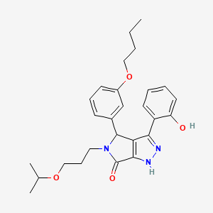 4-(3-butoxyphenyl)-3-(2-hydroxyphenyl)-5-[3-(propan-2-yloxy)propyl]-4,5-dihydropyrrolo[3,4-c]pyrazol-6(1H)-one