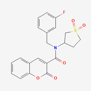 molecular formula C21H18FNO5S B11413362 N-(1,1-dioxidotetrahydrothiophen-3-yl)-N-(3-fluorobenzyl)-2-oxo-2H-chromene-3-carboxamide 