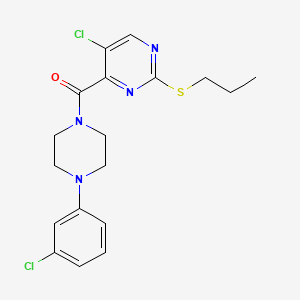 5-Chloro-4-[4-(3-chlorophenyl)piperazine-1-carbonyl]-2-(propylsulfanyl)pyrimidine