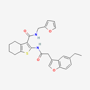 molecular formula C26H26N2O4S B11413393 2-{[(5-ethyl-1-benzofuran-3-yl)acetyl]amino}-N-(furan-2-ylmethyl)-4,5,6,7-tetrahydro-1-benzothiophene-3-carboxamide 