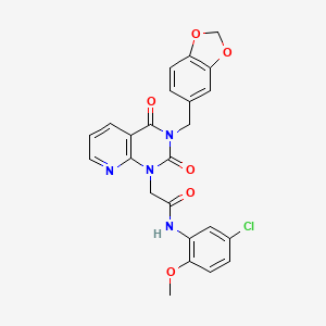 molecular formula C24H19ClN4O6 B11413402 2-{3-[(2H-1,3-benzodioxol-5-yl)methyl]-2,4-dioxo-1H,2H,3H,4H-pyrido[2,3-d]pyrimidin-1-yl}-N-(5-chloro-2-methoxyphenyl)acetamide 