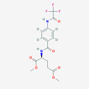 molecular formula C₁₆H₁₃D₄F₃N₂O₆ B1141342 N-[4-[(三氟乙酰)氨基]苯甲酰-d4]-L-谷氨酸二甲酯 CAS No. 461426-33-5