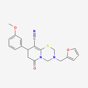 3-(furan-2-ylmethyl)-8-(3-methoxyphenyl)-6-oxo-3,4,7,8-tetrahydro-2H,6H-pyrido[2,1-b][1,3,5]thiadiazine-9-carbonitrile