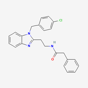 molecular formula C24H22ClN3O B11413495 N-{2-[1-(4-chlorobenzyl)-1H-benzimidazol-2-yl]ethyl}-2-phenylacetamide 