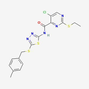 5-chloro-2-(ethylsulfanyl)-N-{5-[(4-methylbenzyl)sulfanyl]-1,3,4-thiadiazol-2-yl}pyrimidine-4-carboxamide