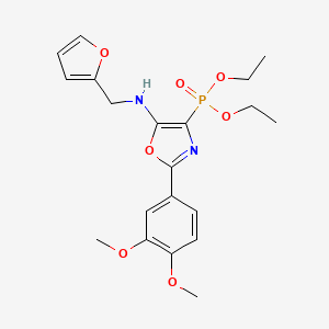 molecular formula C20H25N2O7P B11413534 Diethyl [2-(3,4-dimethoxyphenyl)-5-{[(furan-2-YL)methyl]amino}-1,3-oxazol-4-YL]phosphonate 