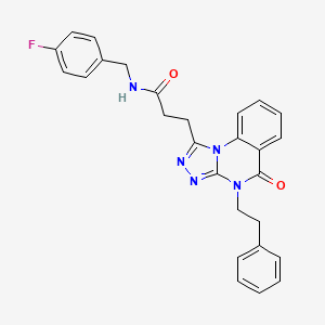 molecular formula C27H24FN5O2 B11413535 N-(4-fluorobenzyl)-3-[5-oxo-4-(2-phenylethyl)-4,5-dihydro[1,2,4]triazolo[4,3-a]quinazolin-1-yl]propanamide 