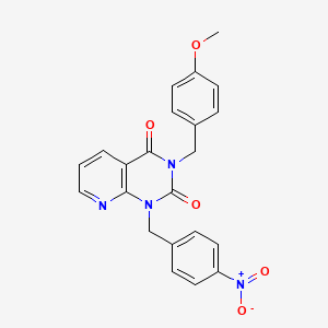 molecular formula C22H18N4O5 B11413546 3-[(4-methoxyphenyl)methyl]-1-[(4-nitrophenyl)methyl]-1H,2H,3H,4H-pyrido[2,3-d]pyrimidine-2,4-dione 