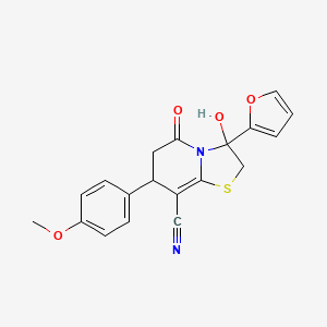 3-(furan-2-yl)-3-hydroxy-7-(4-methoxyphenyl)-5-oxo-2,3,6,7-tetrahydro-5H-[1,3]thiazolo[3,2-a]pyridine-8-carbonitrile