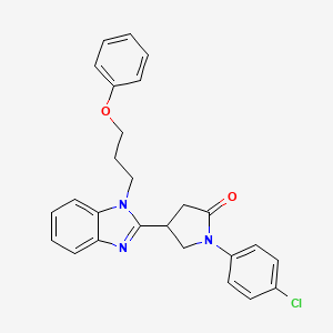 1-(4-chlorophenyl)-4-[1-(3-phenoxypropyl)-1H-benzimidazol-2-yl]pyrrolidin-2-one