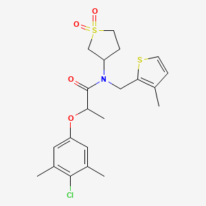 2-(4-chloro-3,5-dimethylphenoxy)-N-(1,1-dioxidotetrahydrothiophen-3-yl)-N-[(3-methylthiophen-2-yl)methyl]propanamide