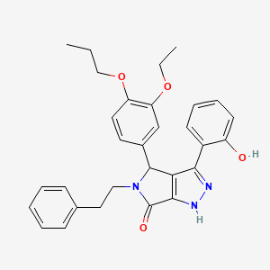 molecular formula C30H31N3O4 B11413591 4-(3-ethoxy-4-propoxyphenyl)-3-(2-hydroxyphenyl)-5-(2-phenylethyl)-4,5-dihydropyrrolo[3,4-c]pyrazol-6(1H)-one 