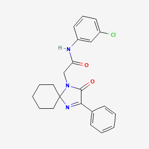 molecular formula C22H22ClN3O2 B11413628 N-(3-Chlorophenyl)-2-{2-oxo-3-phenyl-1,4-diazaspiro[4.5]dec-3-EN-1-YL}acetamide 