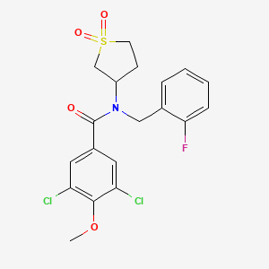 3,5-dichloro-N-(1,1-dioxidotetrahydrothiophen-3-yl)-N-(2-fluorobenzyl)-4-methoxybenzamide