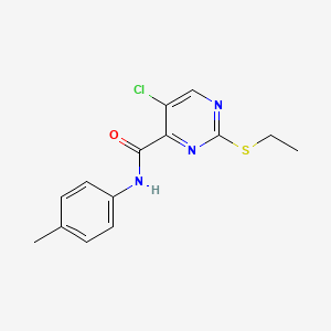 molecular formula C14H14ClN3OS B11413659 5-chloro-2-(ethylsulfanyl)-N-(4-methylphenyl)pyrimidine-4-carboxamide 