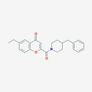 molecular formula C24H25NO3 B11413661 2-[(4-benzylpiperidin-1-yl)carbonyl]-6-ethyl-4H-chromen-4-one 