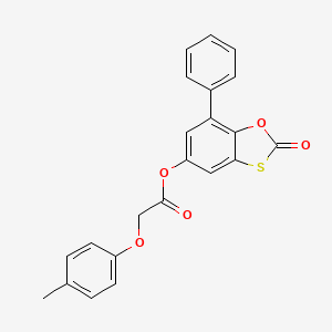 molecular formula C22H16O5S B11413671 2-Oxo-7-phenyl-1,3-benzoxathiol-5-yl (4-methylphenoxy)acetate 