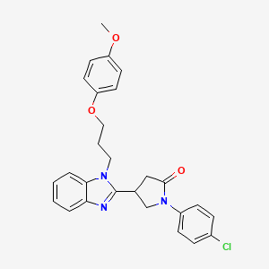 1-(4-chlorophenyl)-4-{1-[3-(4-methoxyphenoxy)propyl]-1H-benzimidazol-2-yl}pyrrolidin-2-one