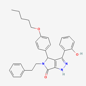 3-(2-hydroxyphenyl)-4-[4-(pentyloxy)phenyl]-5-(2-phenylethyl)-4,5-dihydropyrrolo[3,4-c]pyrazol-6(1H)-one