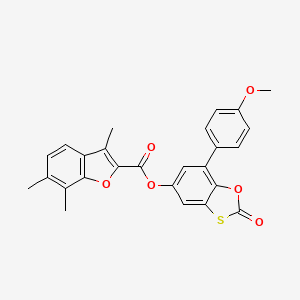 7-(4-Methoxyphenyl)-2-oxo-1,3-benzoxathiol-5-yl 3,6,7-trimethyl-1-benzofuran-2-carboxylate