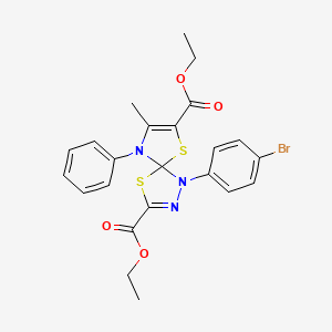 Diethyl 1-(4-bromophenyl)-8-methyl-9-phenyl-4,6-dithia-1,2,9-triazaspiro[4.4]nona-2,7-diene-3,7-dicarboxylate