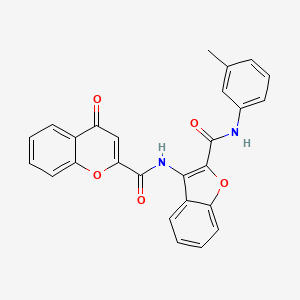 N-{2-[(3-methylphenyl)carbamoyl]-1-benzofuran-3-yl}-4-oxo-4H-chromene-2-carboxamide