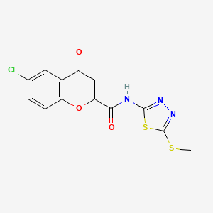 molecular formula C13H8ClN3O3S2 B11413740 6-chloro-N-[(2Z)-5-(methylsulfanyl)-1,3,4-thiadiazol-2(3H)-ylidene]-4-oxo-4H-chromene-2-carboxamide 