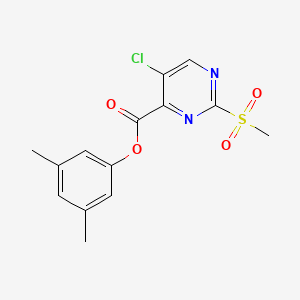 molecular formula C14H13ClN2O4S B11413743 3,5-Dimethylphenyl 5-chloro-2-(methylsulfonyl)pyrimidine-4-carboxylate 