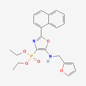 molecular formula C22H23N2O5P B11413769 Diethyl {5-[(furan-2-ylmethyl)amino]-2-(naphthalen-1-yl)-1,3-oxazol-4-yl}phosphonate 