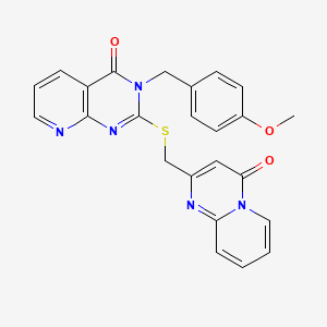 molecular formula C24H19N5O3S B11413781 3-[(4-methoxyphenyl)methyl]-2-[({4-oxo-4H-pyrido[1,2-a]pyrimidin-2-yl}methyl)sulfanyl]-3H,4H-pyrido[2,3-d]pyrimidin-4-one 