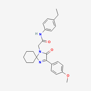 molecular formula C25H29N3O3 B11413792 N-(4-ethylphenyl)-2-[3-(4-methoxyphenyl)-2-oxo-1,4-diazaspiro[4.5]dec-3-en-1-yl]acetamide 