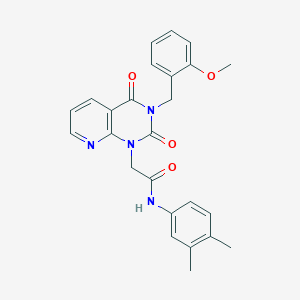 molecular formula C25H24N4O4 B11413793 N-(3,4-dimethylphenyl)-2-{3-[(2-methoxyphenyl)methyl]-2,4-dioxo-1H,2H,3H,4H-pyrido[2,3-d]pyrimidin-1-yl}acetamide 