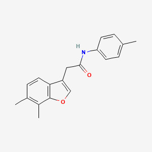 molecular formula C19H19NO2 B11413799 2-(6,7-dimethyl-1-benzofuran-3-yl)-N-(4-methylphenyl)acetamide 