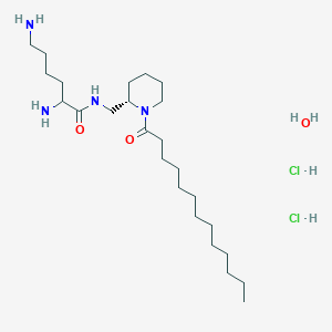 molecular formula C25H54Cl2N4O3 B114138 2,6-二氨基-N-[[(2S)-1-十三烷酰哌啶-2-基]甲基]己酰胺；水合物；二盐酸盐 CAS No. 141774-20-1