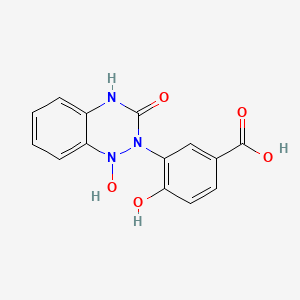 4-hydroxy-3-(1-hydroxy-3-oxo-3,4-dihydro-1,2,4-benzotriazin-2(1H)-yl)benzoic acid