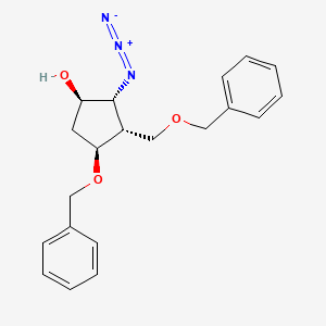 B1141386 (1R,2R,3R,4S)-2-Azido-4-phenylmethoxy-3-(phenylmethoxymethyl)cyclopentan-1-ol CAS No. 117641-40-4