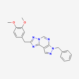 10-Benzyl-4-[(3,4-dimethoxyphenyl)methyl]-3,5,6,8,10,11-hexazatricyclo[7.3.0.02,6]dodeca-1(9),2,4,7,11-pentaene