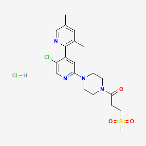 molecular formula C20H26Cl2N4O3S B1141387 1-[4-[5-chloro-4-(3,5-dimethylpyridin-2-yl)pyridin-2-yl]piperazin-1-yl]-3-methylsulfonylpropan-1-one;hydrochloride CAS No. 1613439-62-5