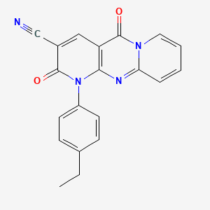 7-(4-ethylphenyl)-2,6-dioxo-1,7,9-triazatricyclo[8.4.0.03,8]tetradeca-3(8),4,9,11,13-pentaene-5-carbonitrile