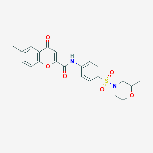 N-{4-[(2,6-dimethylmorpholin-4-yl)sulfonyl]phenyl}-6-methyl-4-oxo-4H-chromene-2-carboxamide