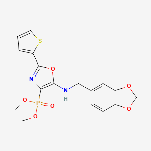 Dimethyl {5-[(1,3-benzodioxol-5-ylmethyl)amino]-2-(thiophen-2-yl)-1,3-oxazol-4-yl}phosphonate