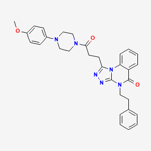 molecular formula C31H32N6O3 B11413930 1-{3-[4-(4-methoxyphenyl)piperazin-1-yl]-3-oxopropyl}-4-(2-phenylethyl)[1,2,4]triazolo[4,3-a]quinazolin-5(4H)-one 