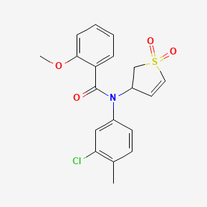 molecular formula C19H18ClNO4S B11413943 N-(3-chloro-4-methylphenyl)-N-(1,1-dioxido-2,3-dihydrothiophen-3-yl)-2-methoxybenzamide 